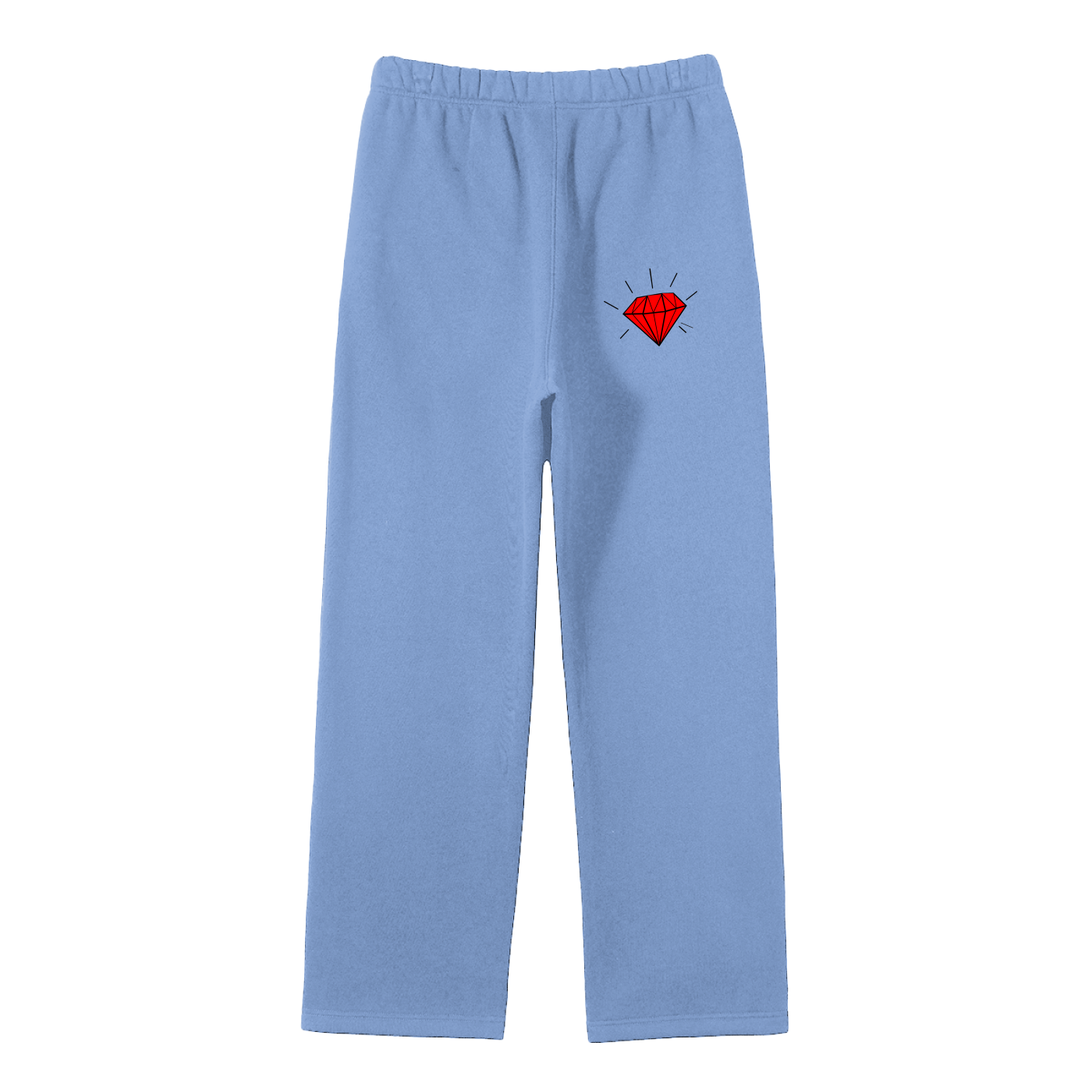 Streetwear Unisex Solid Color Fleece Straight Leg Pants