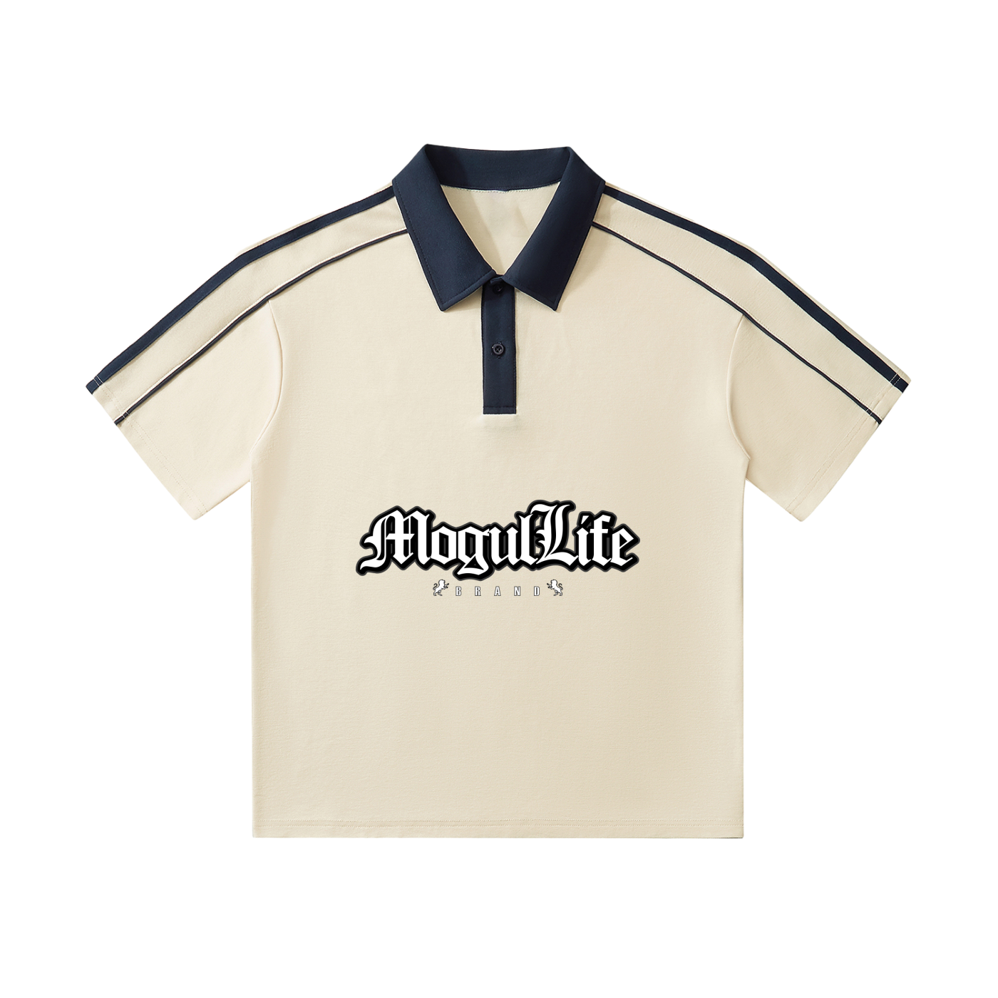 Contrast Collar Short-Sleeve Polo Shirt