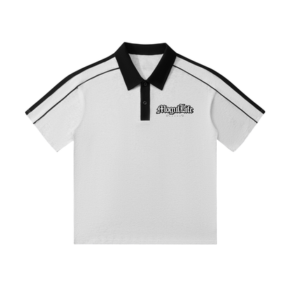 Contrast Collar Short-Sleeve Polo Shirt
