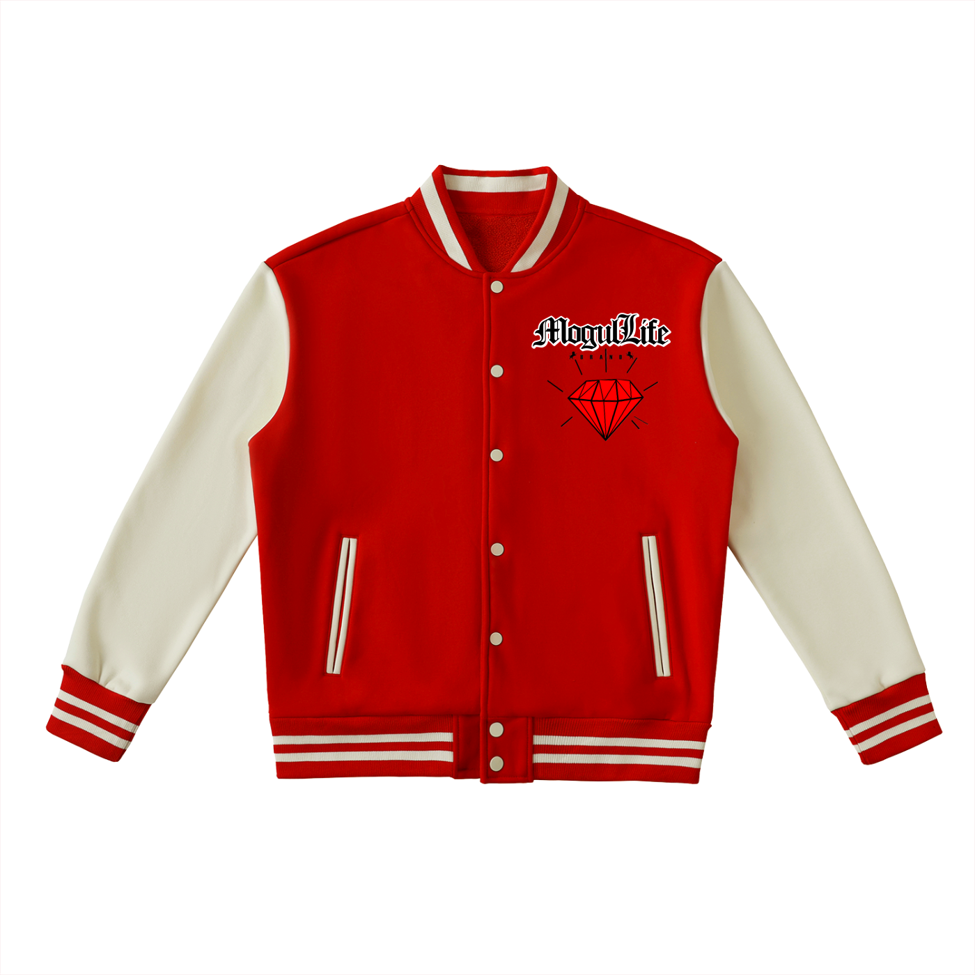 Two-Tone Fleeced Varsity Jacket