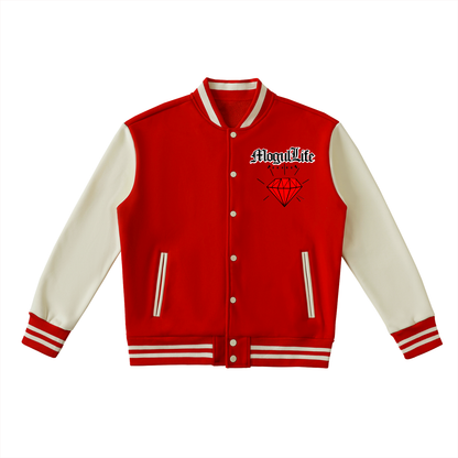 Two-Tone Fleeced Varsity Jacket