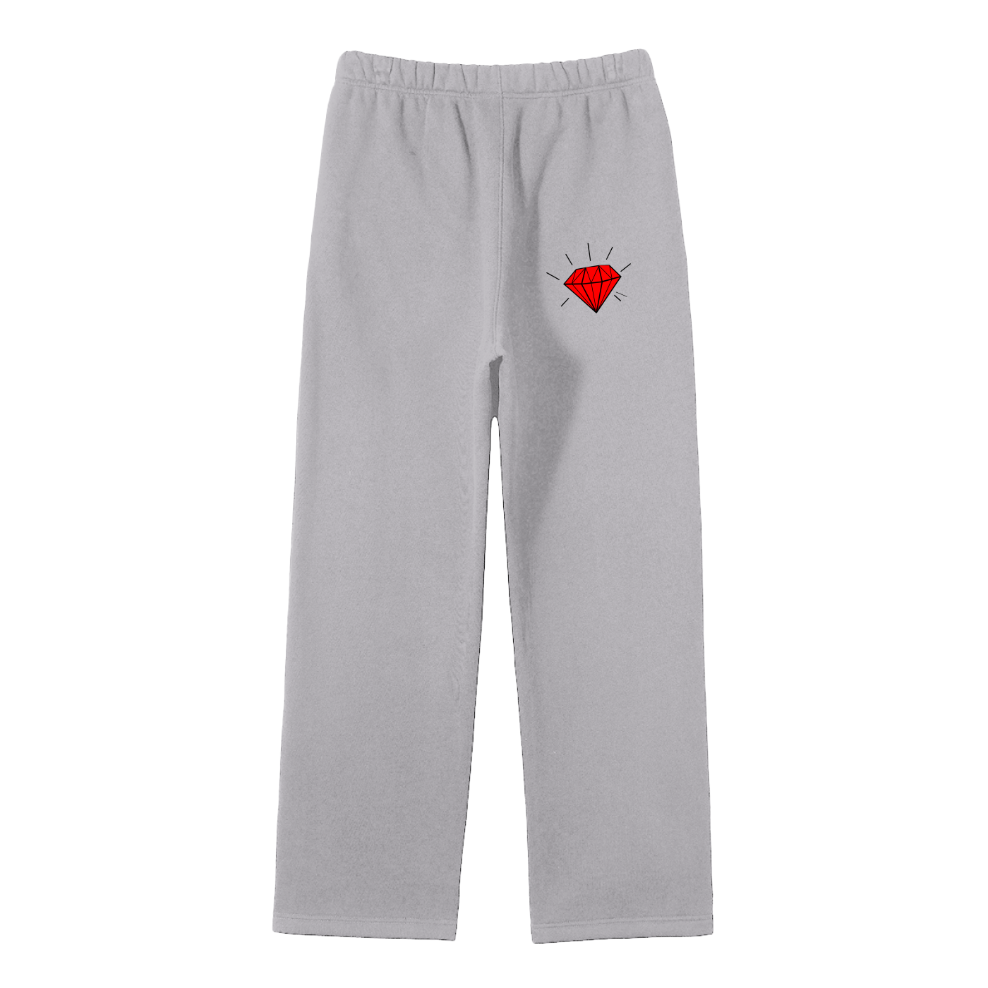 Streetwear Unisex Solid Color Fleece Straight Leg Pants