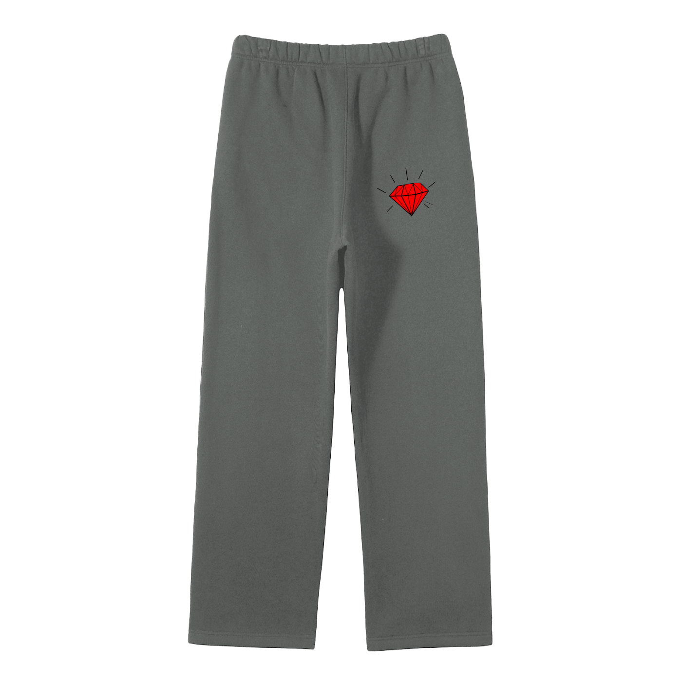 Streetwear Unisex Solid Color Fleece Straight Leg Pants