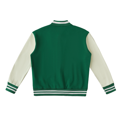 Two-Tone Fleeced Varsity Jacket