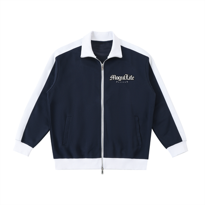 Contrast Trim Stand Collar Jacket