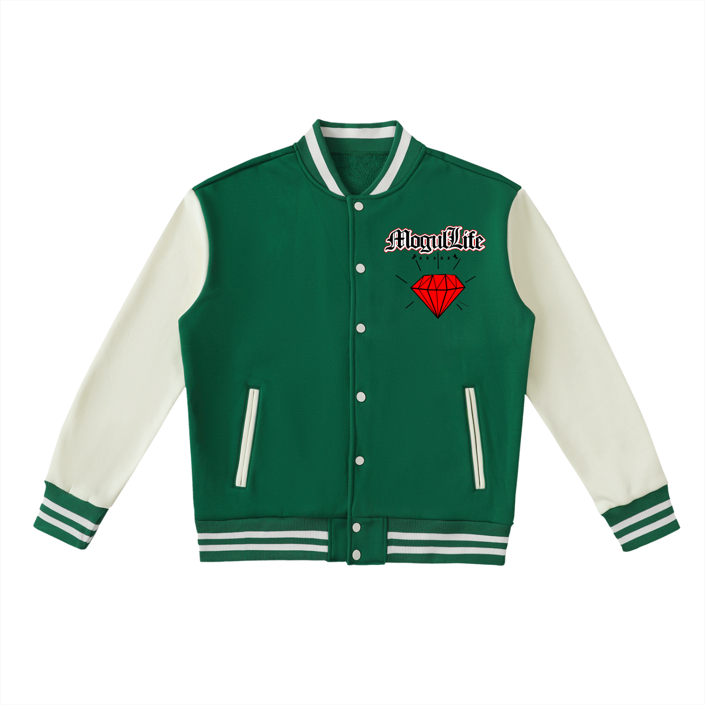 Two-Tone Fleeced Varsity Jacket