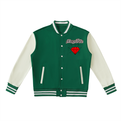 Two-Tone Fleeced Varsity Jacket