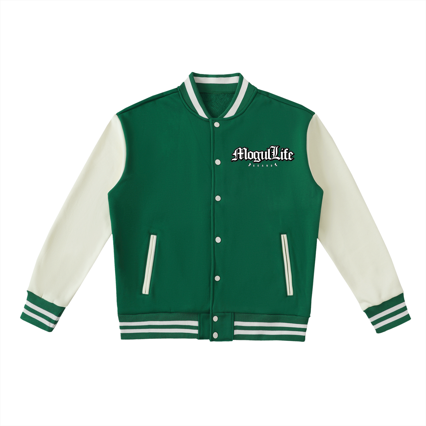 Two-Tone Fleeced Varsity Jacket