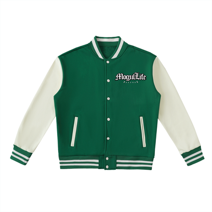 Two-Tone Fleeced Varsity Jacket
