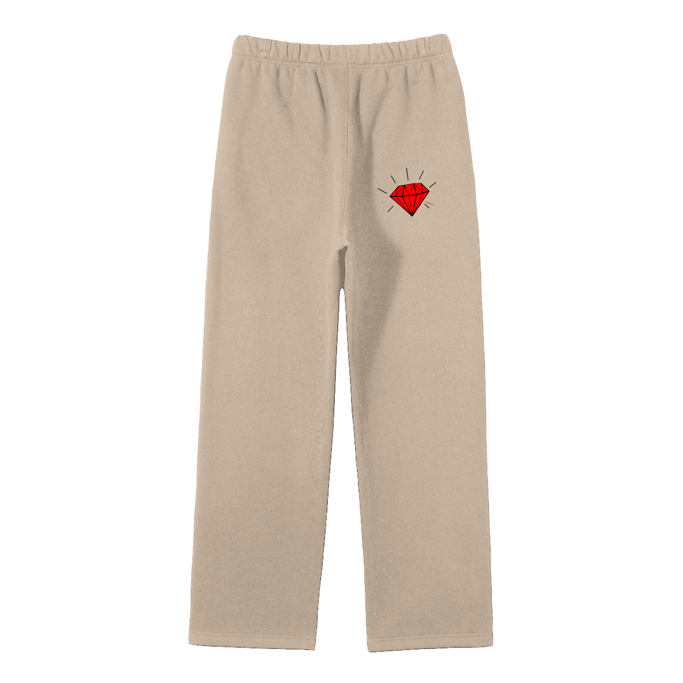 Streetwear Unisex Solid Color Fleece Straight Leg Pants