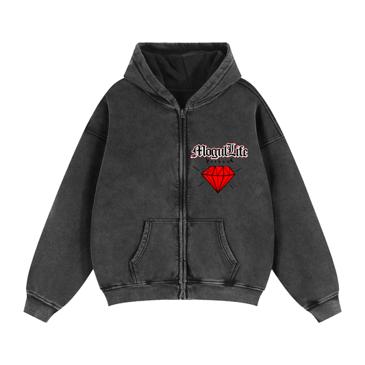 Zip-Through Boxy Hoodie