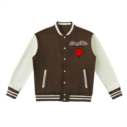 Two-Tone Fleeced Varsity Jacket