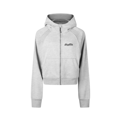 Cropped Zip-Through Hoodie