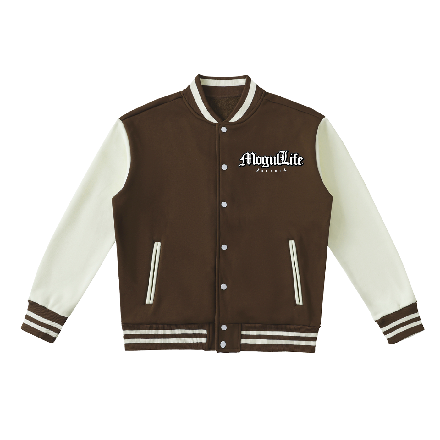 Two-Tone Fleeced Varsity Jacket