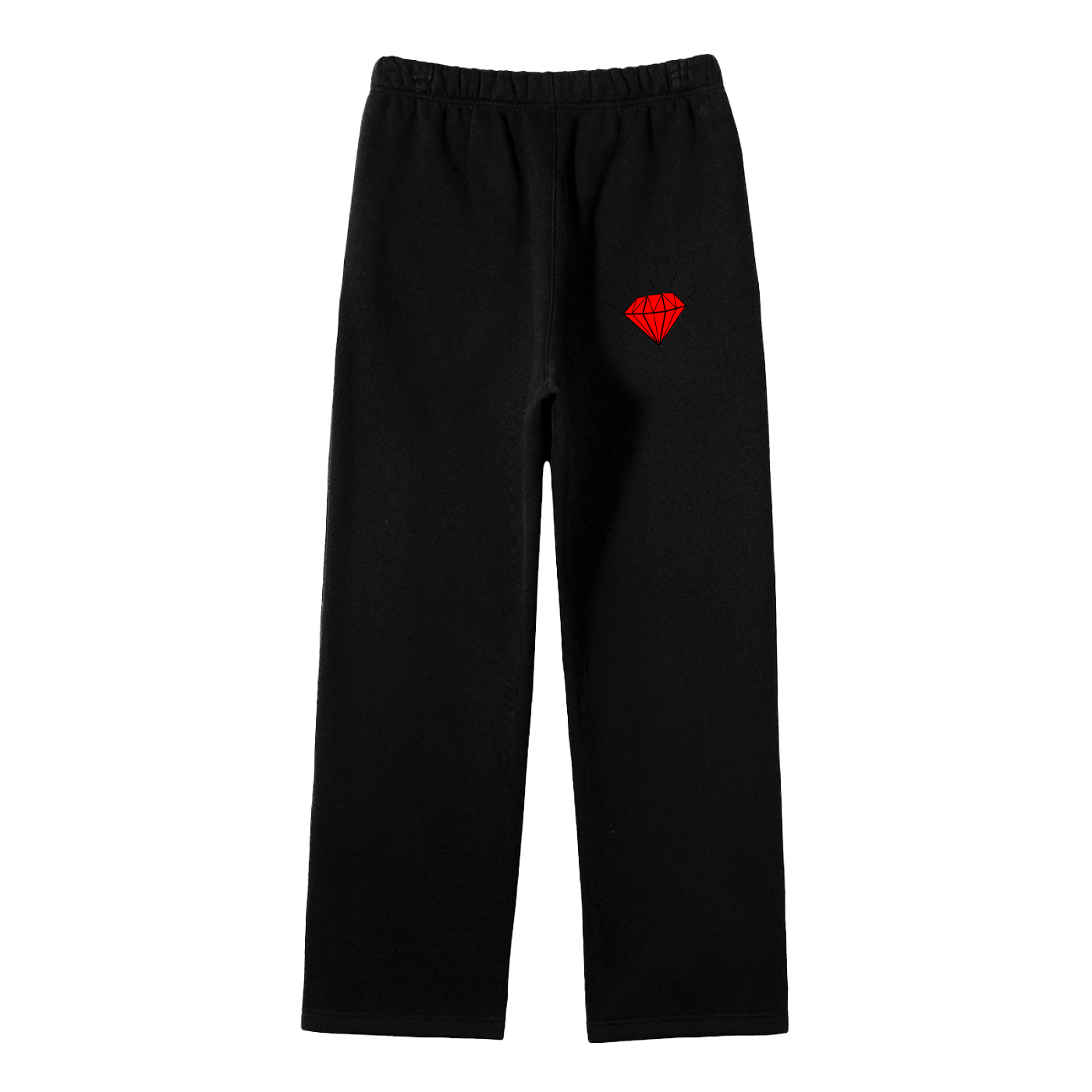Streetwear Unisex Solid Color Fleece Straight Leg Pants