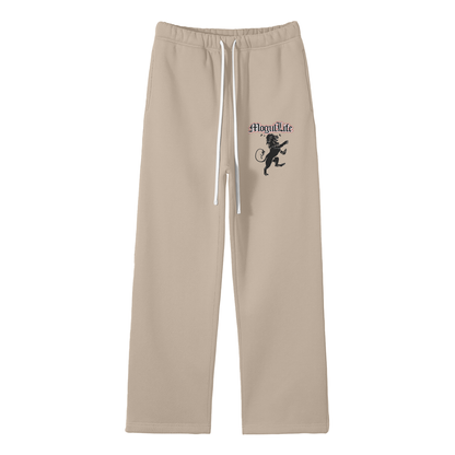 Streetwear Unisex Solid Color Fleece Straight Leg Pants