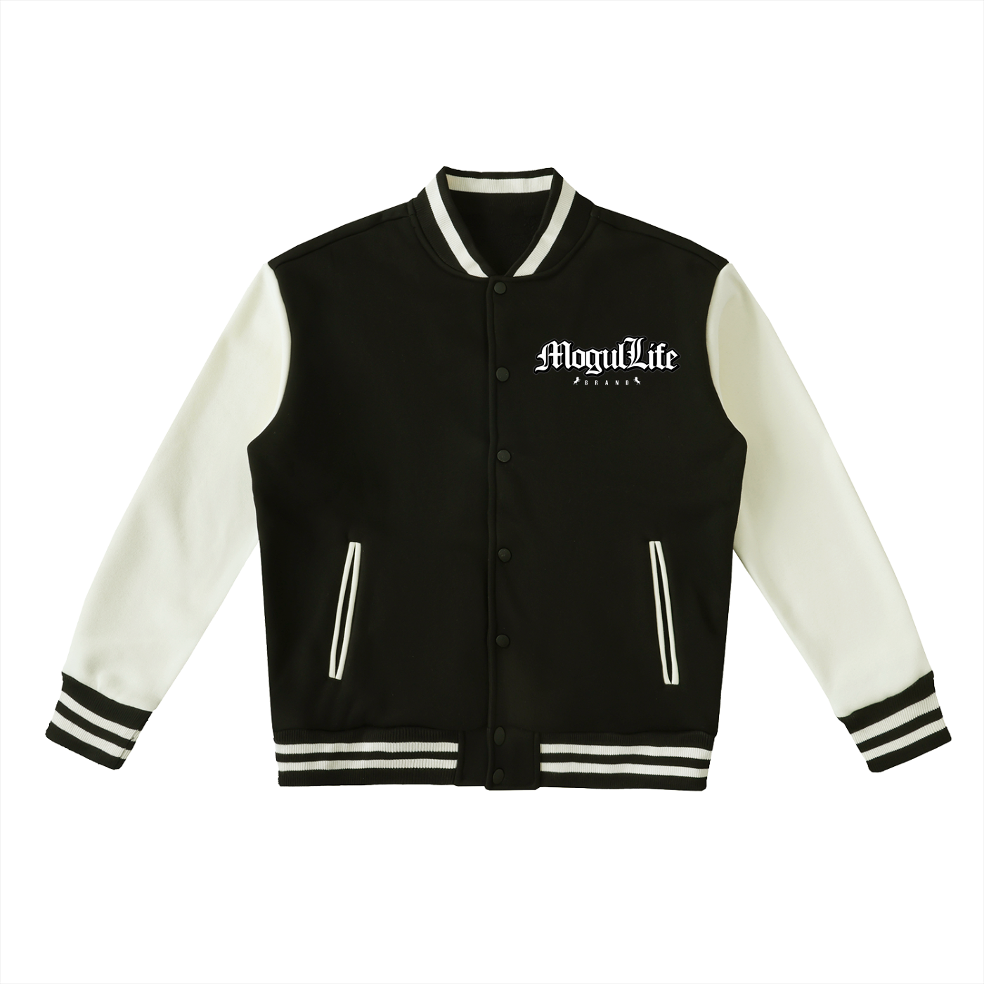 Two-Tone Fleeced Varsity Jacket