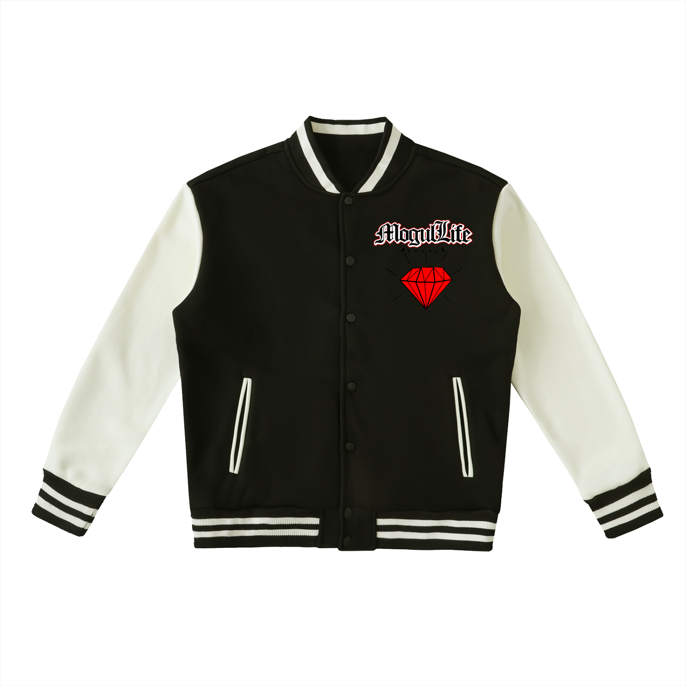 Two-Tone Fleeced Varsity Jacket