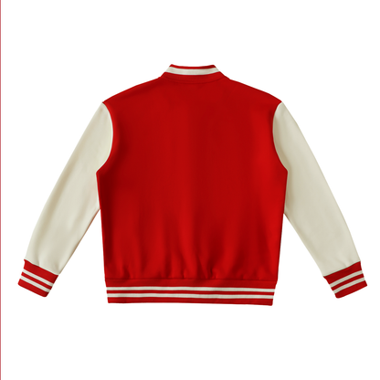 Two-Tone Fleeced Varsity Jacket