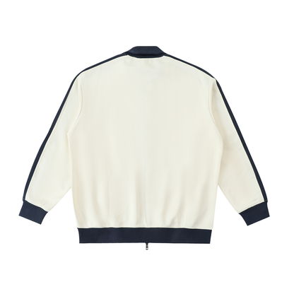 Contrast Trim Stand Collar Jacket