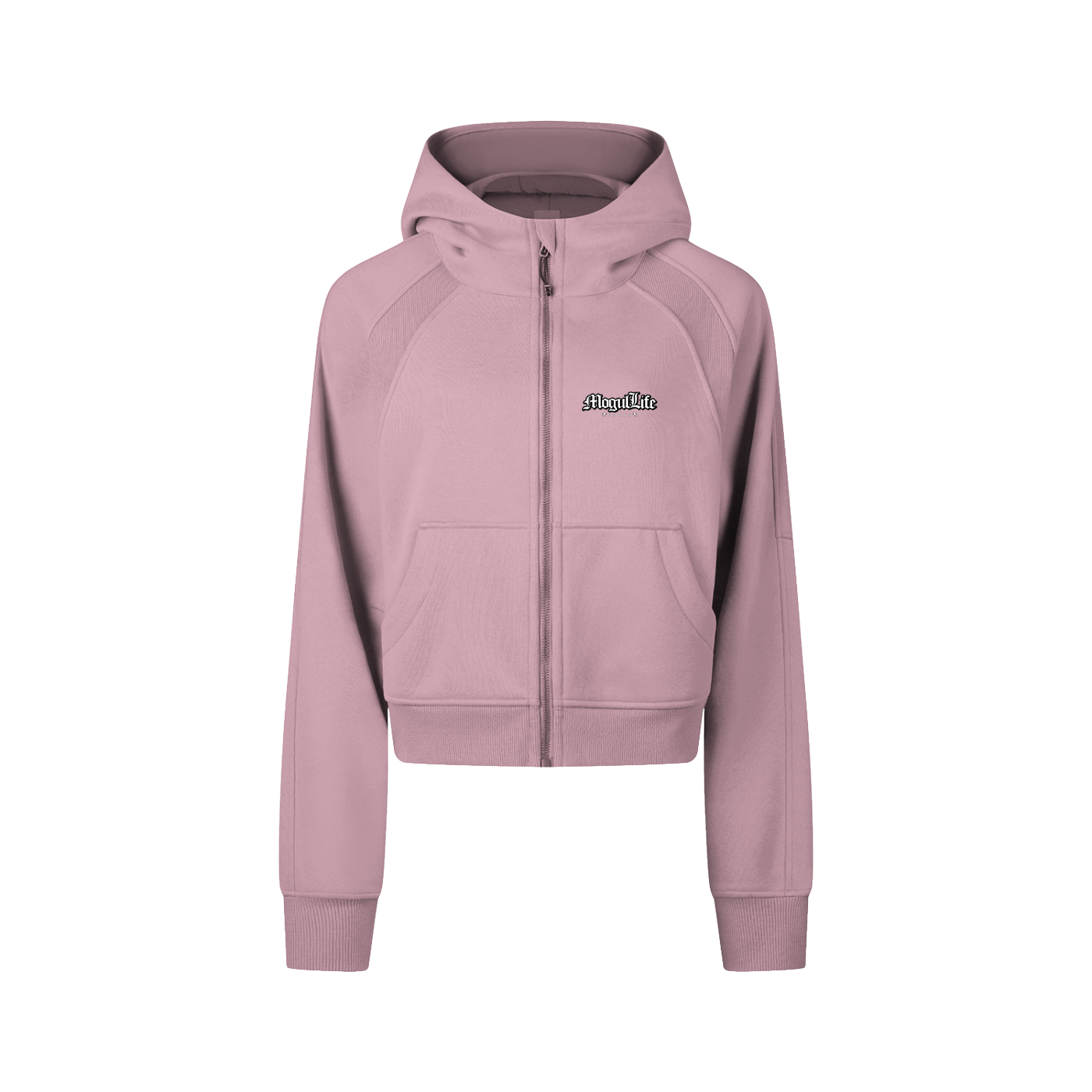 Cropped Zip-Through Hoodie